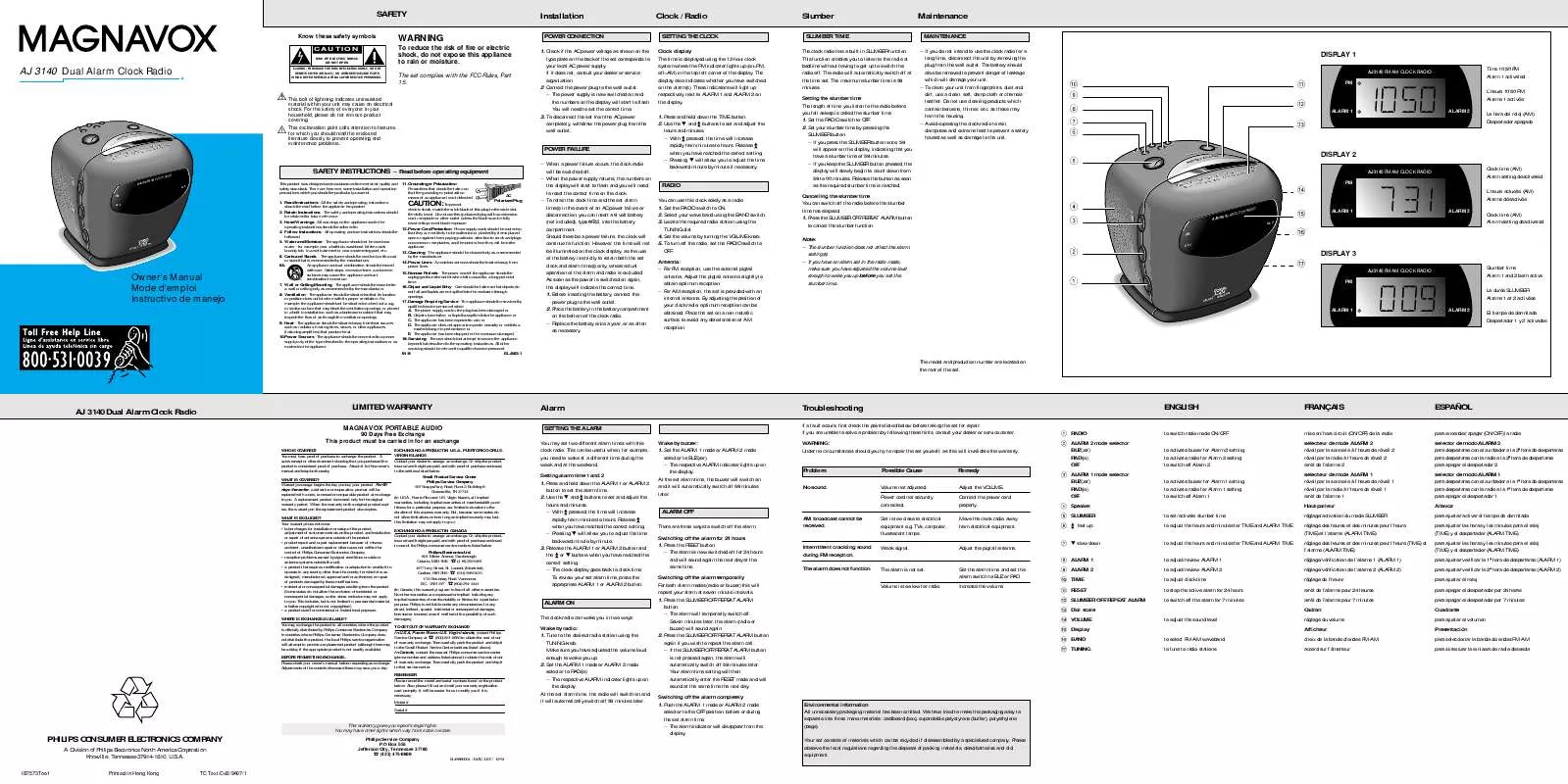 Mode d'emploi PHILIPS AJ3144