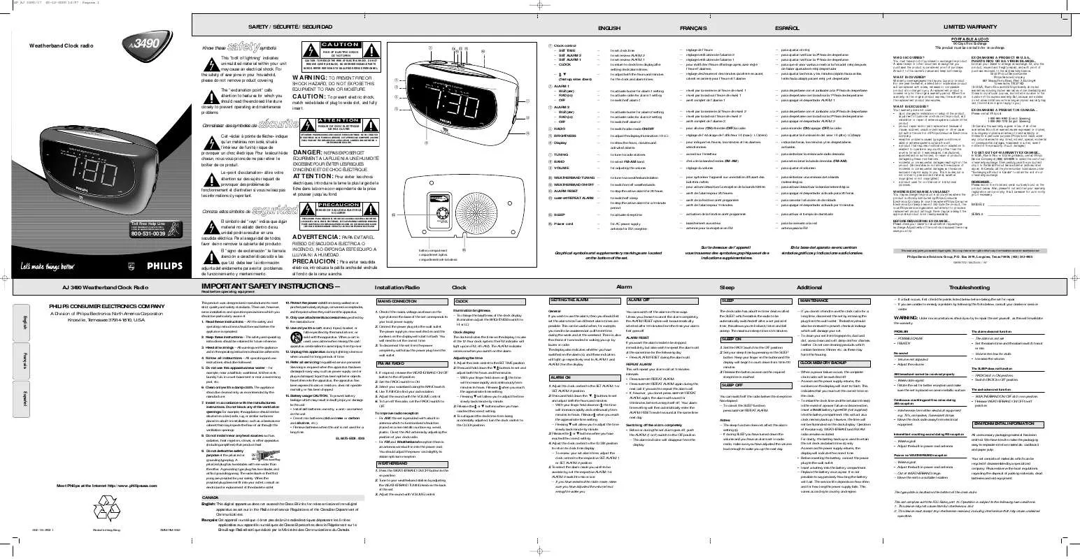 Mode d'emploi PHILIPS AJ34901798