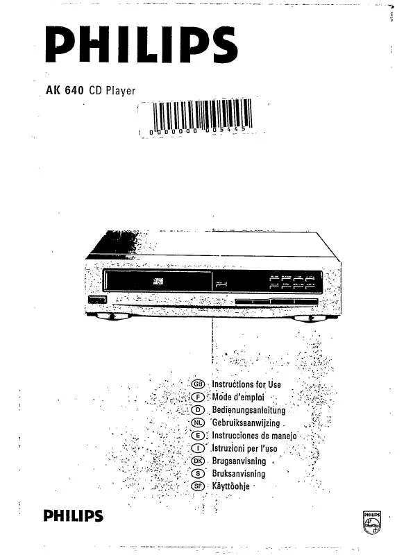 Mode d'emploi PHILIPS AK640