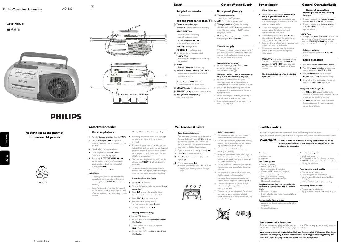 Mode d'emploi PHILIPS AQ4130