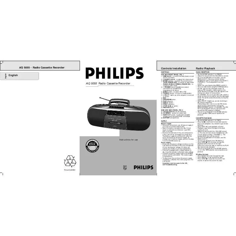 Mode d'emploi PHILIPS AQ5055