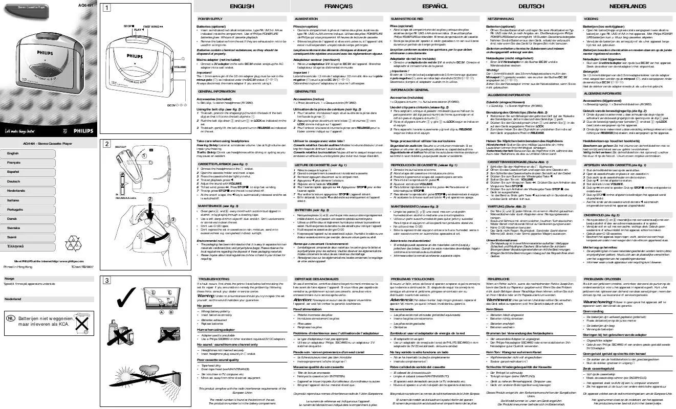 Mode d'emploi PHILIPS AQ6491