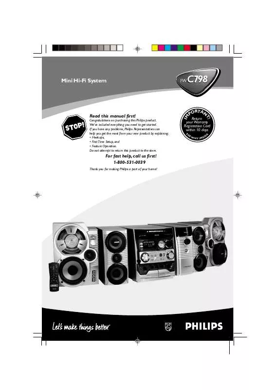 Mode d'emploi PHILIPS AUDIO MINI SYSTEM FWC798