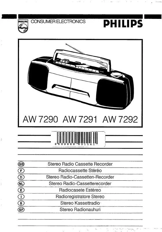 Mode d'emploi PHILIPS AW7292