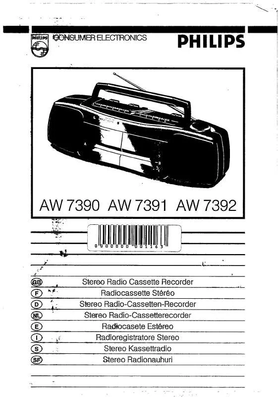 Mode d'emploi PHILIPS AW7392