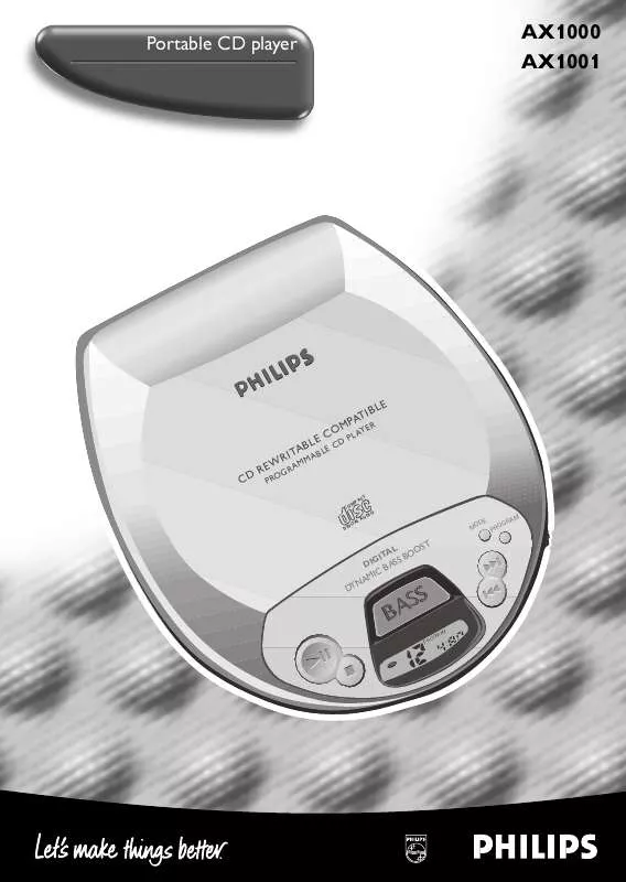 Mode d'emploi PHILIPS AX1000-00Z