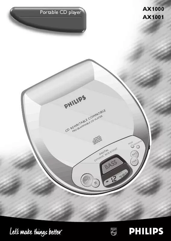 Mode d'emploi PHILIPS AX1001