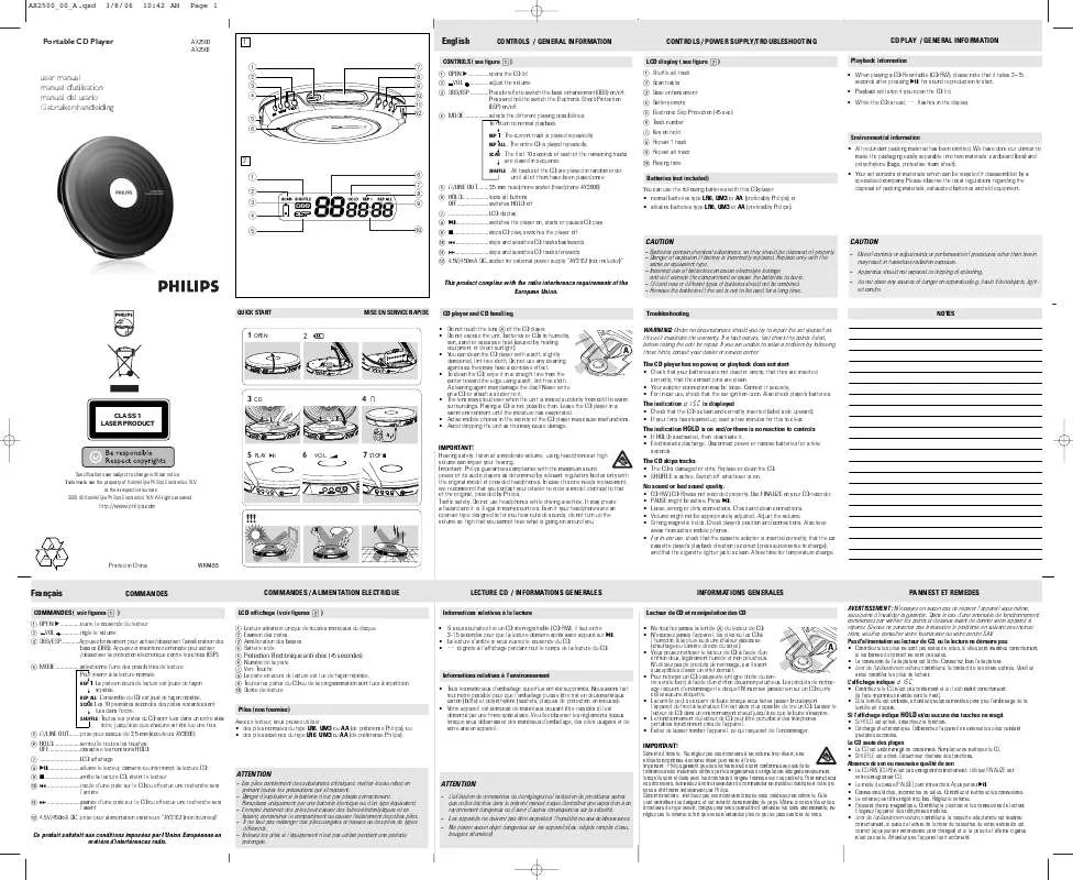 Mode d'emploi PHILIPS AX2500