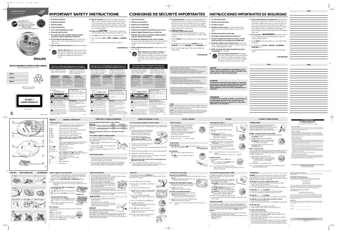 Mode d'emploi PHILIPS AX3301-05Z