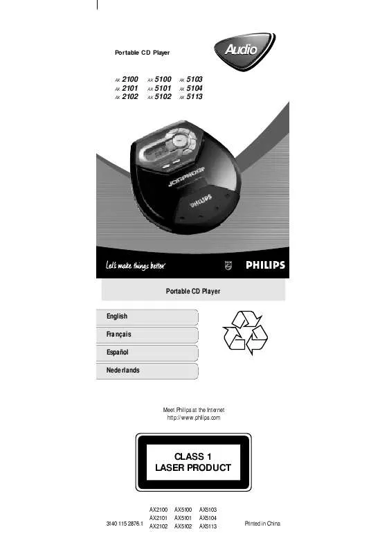 Mode d'emploi PHILIPS AX5103