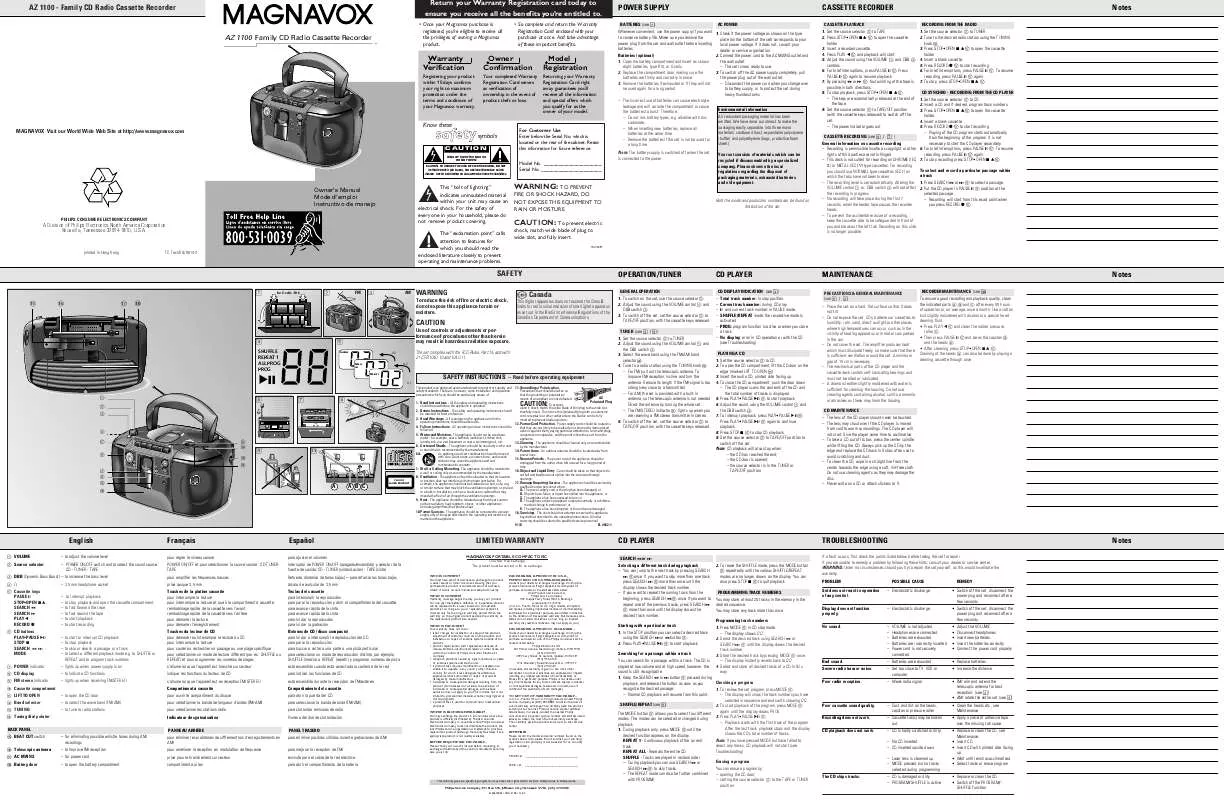 Mode d'emploi PHILIPS AZ1100