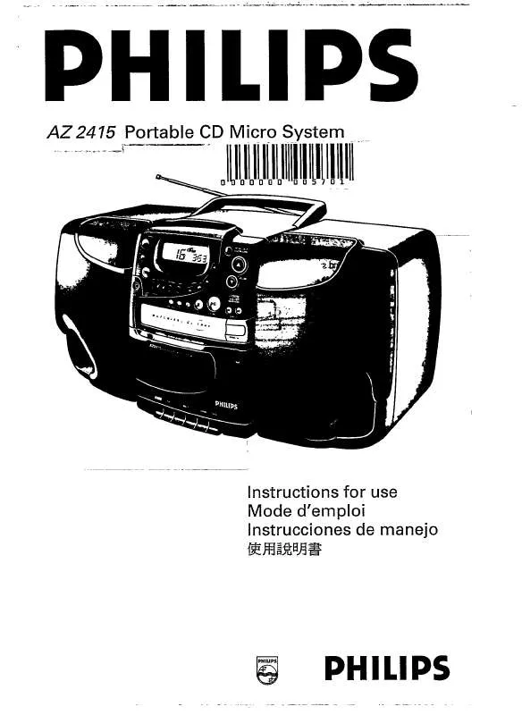 Mode d'emploi PHILIPS AZ2415/11H