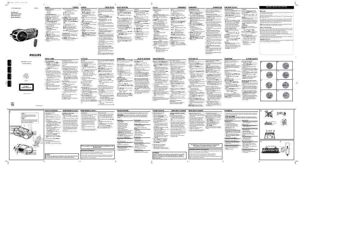 Mode d'emploi PHILIPS AZ2535/00C