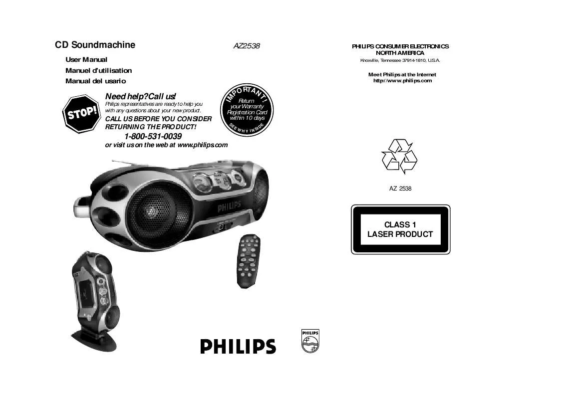 Mode d'emploi PHILIPS AZ2538