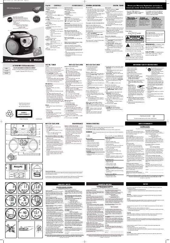 Mode d'emploi PHILIPS AZ3038