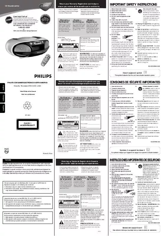 Mode d'emploi PHILIPS AZ3300