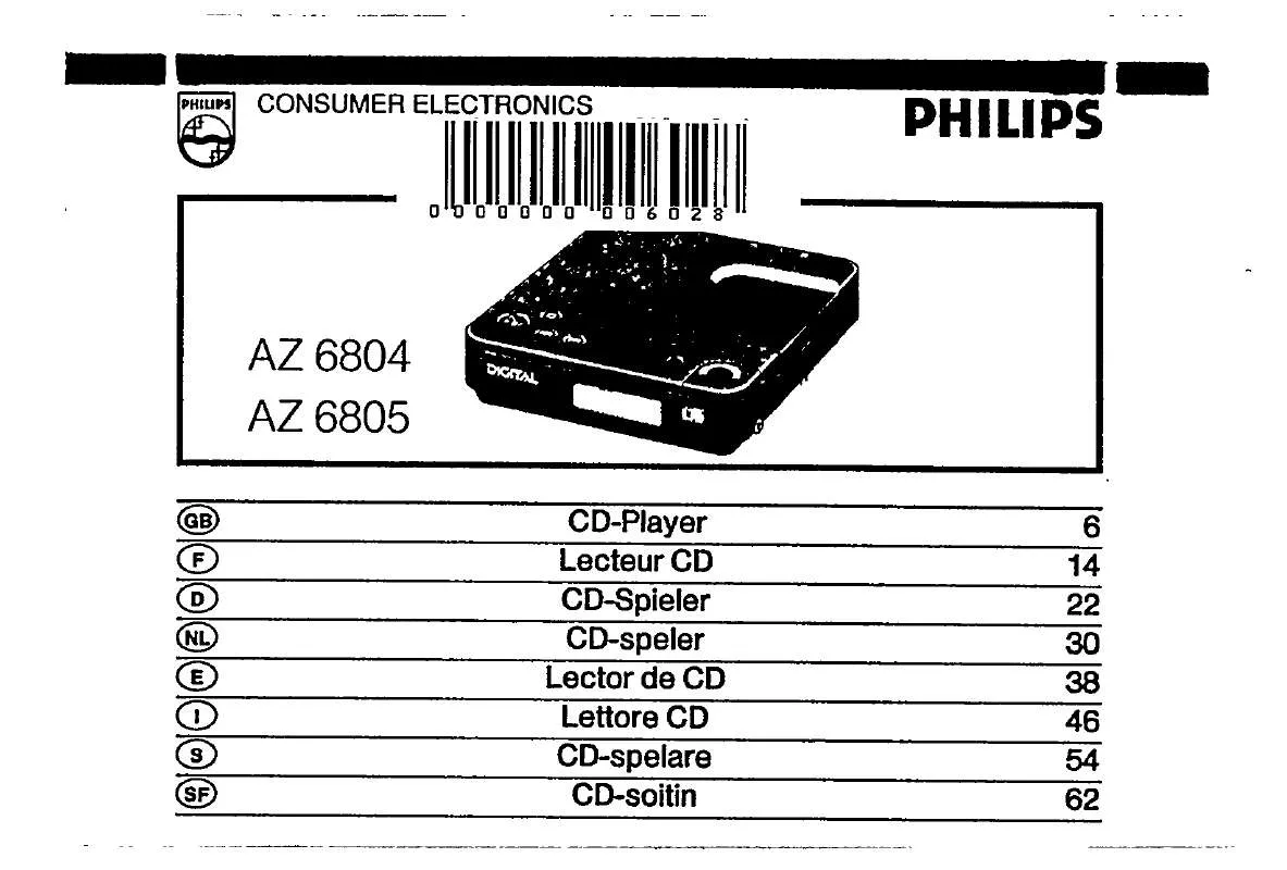 Mode d'emploi PHILIPS AZ6805