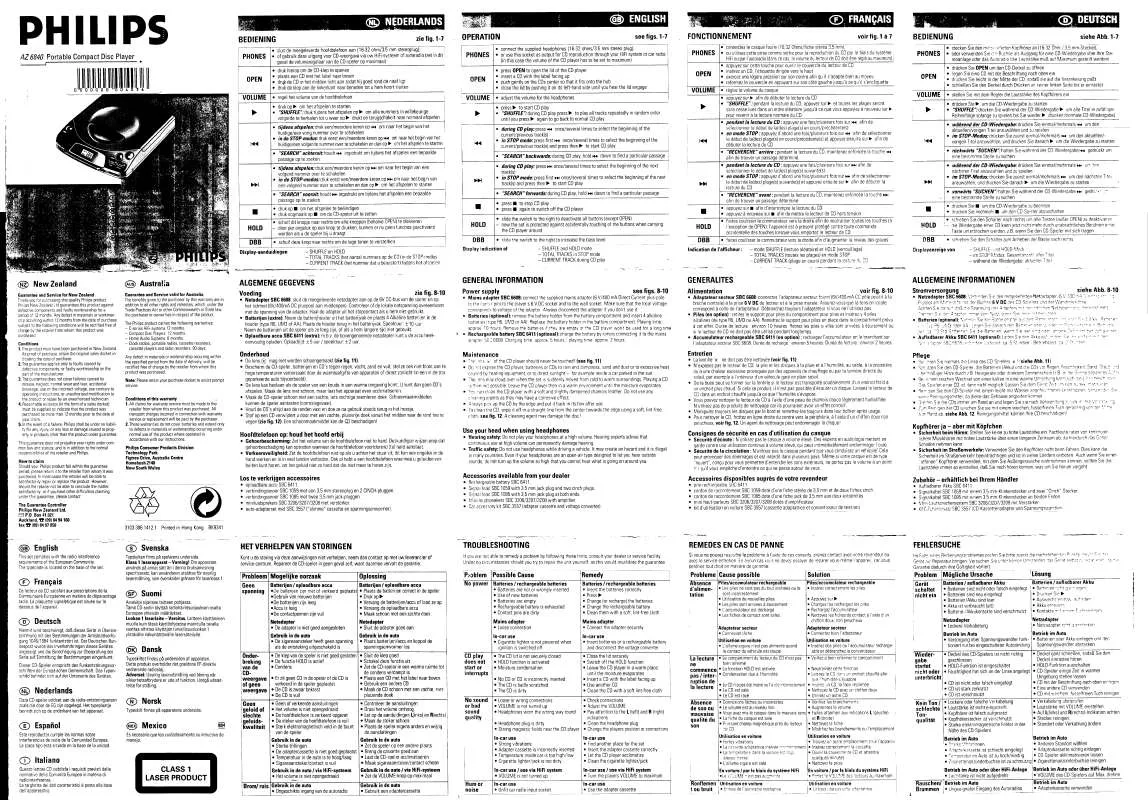 Mode d'emploi PHILIPS AZ6840