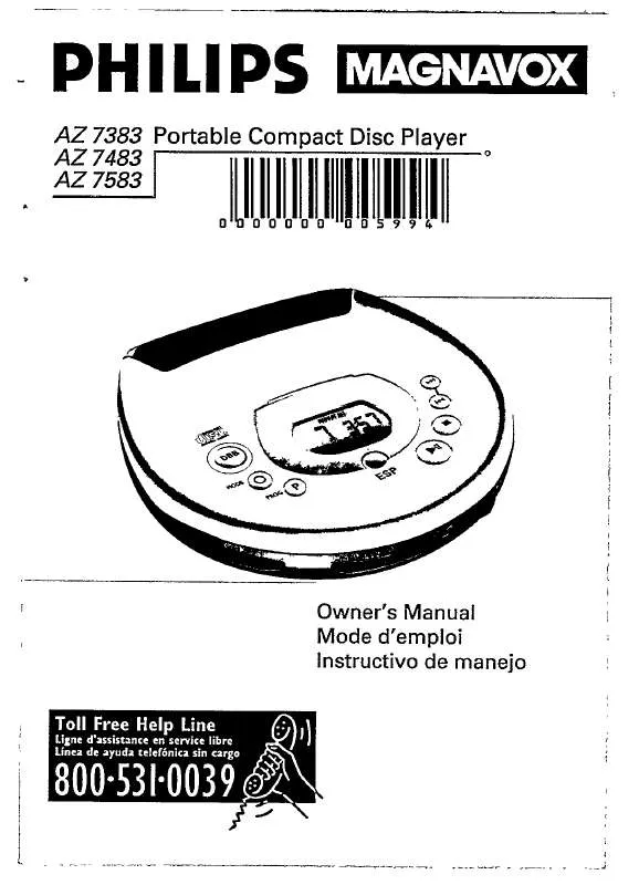 Mode d'emploi PHILIPS AZ7383