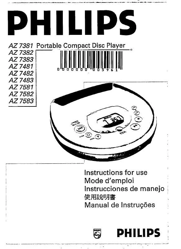 Mode d'emploi PHILIPS AZ7482