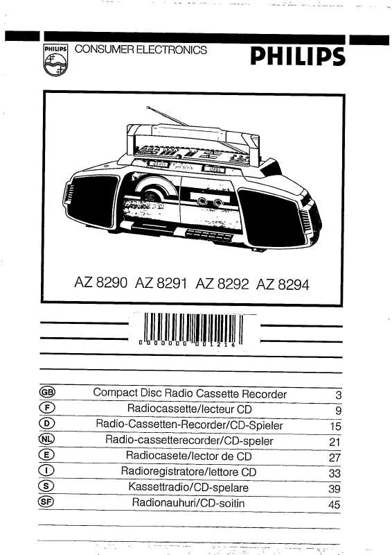 Mode d'emploi PHILIPS AZ8294