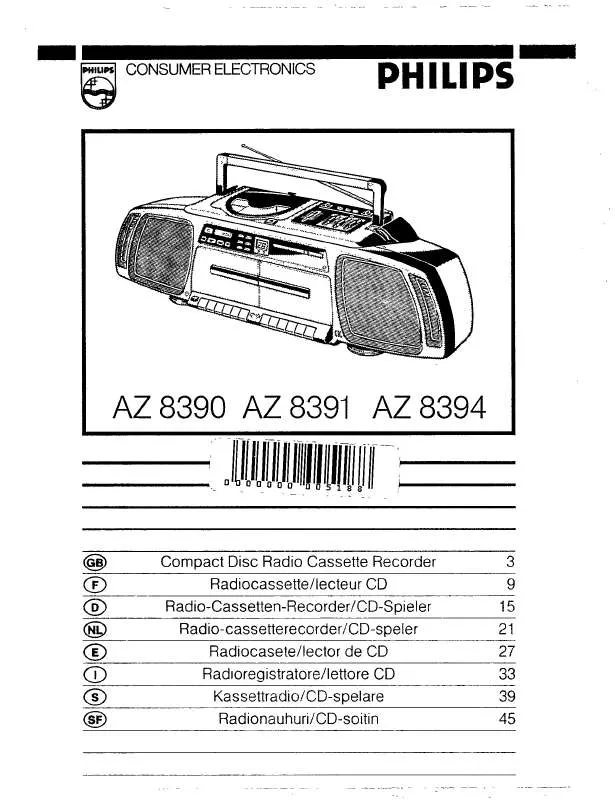 Mode d'emploi PHILIPS AZ8394