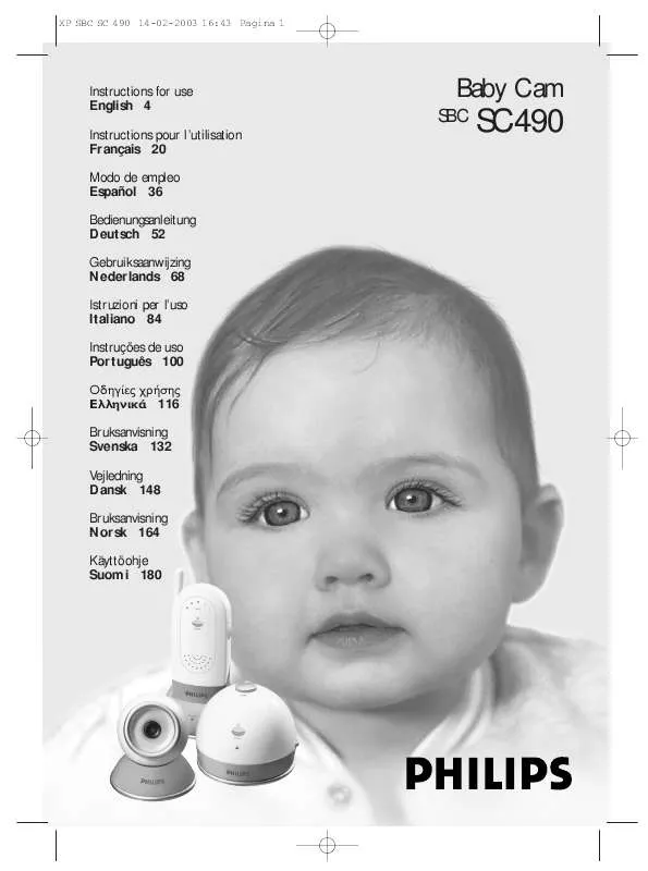 Mode d'emploi PHILIPS BABY CAM SBCSC490