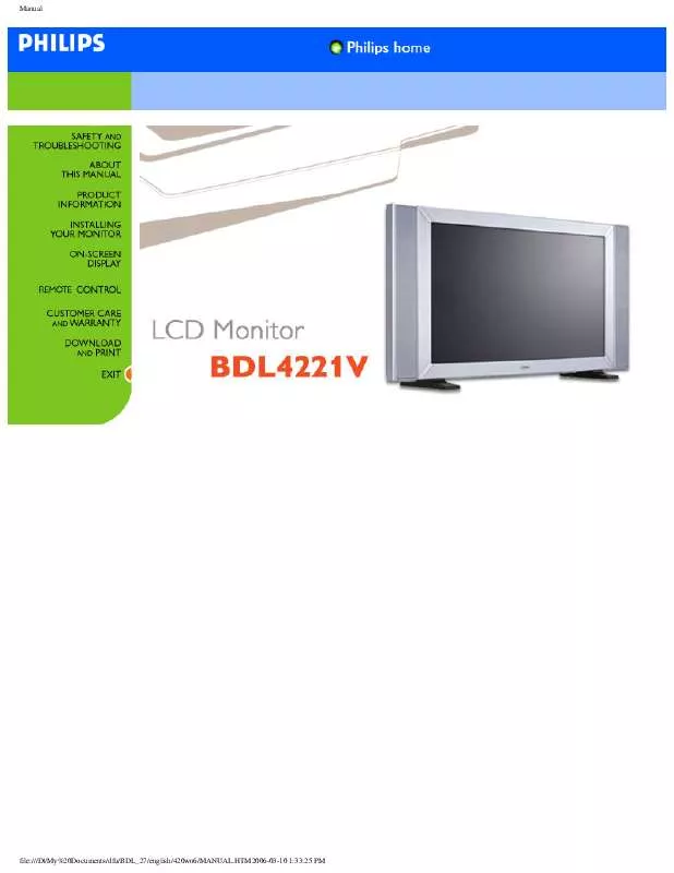 Mode d'emploi PHILIPS BDL4221V-27B