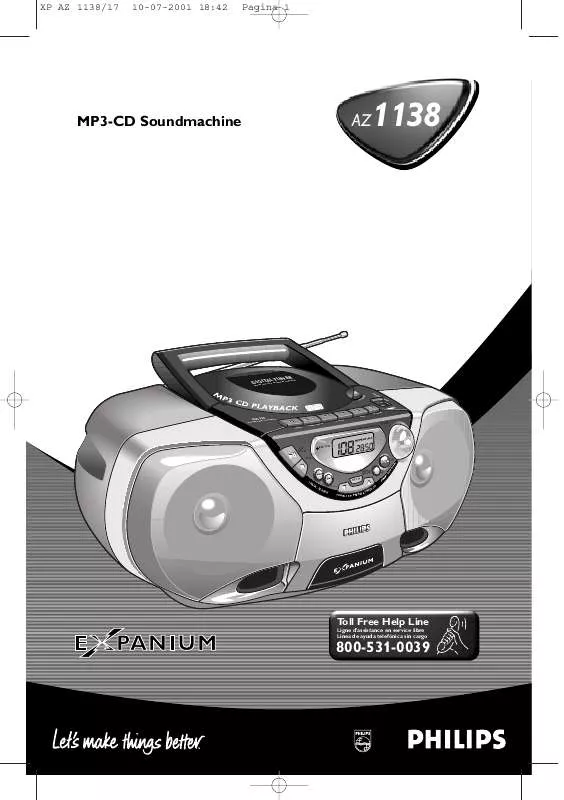 Mode d'emploi PHILIPS CD BOOM BOX AZ113817