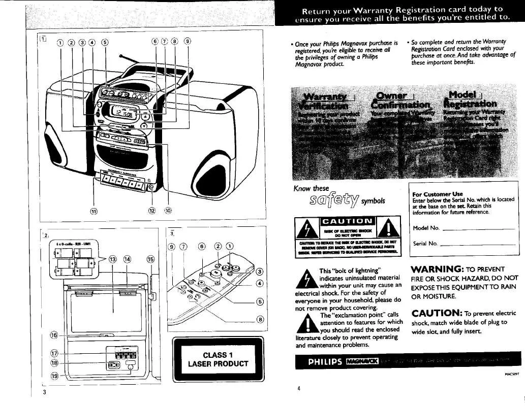 Mode d'emploi PHILIPS CD RCR 3 PIECE AZ240717