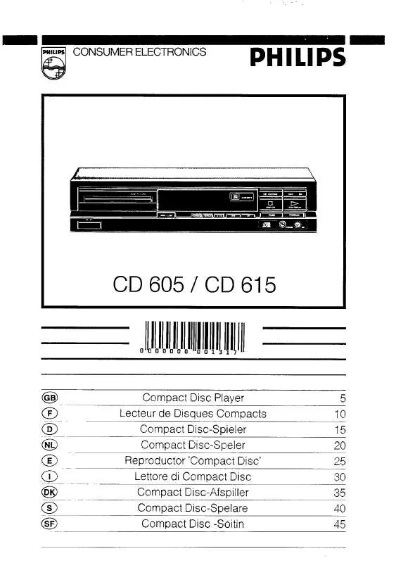 Mode d'emploi PHILIPS CD605