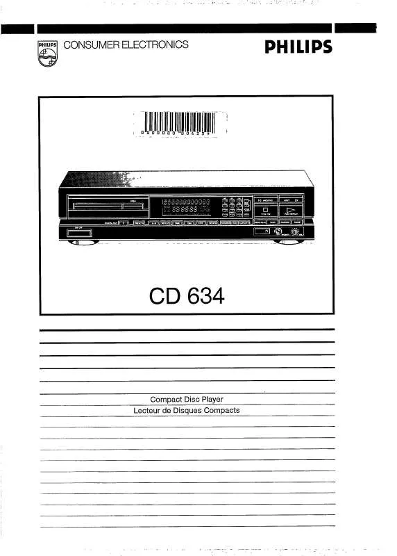 Mode d'emploi PHILIPS CD634