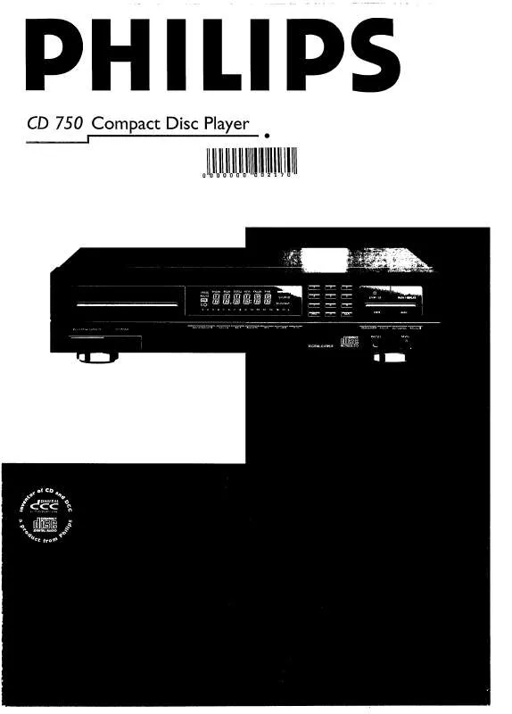 Mode d'emploi PHILIPS CD750-05B