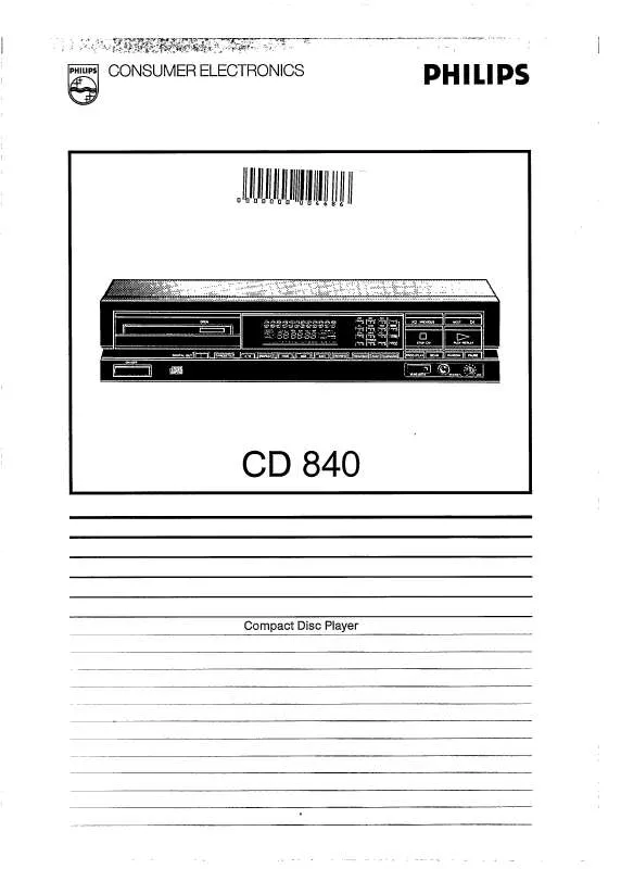 Mode d'emploi PHILIPS CD840