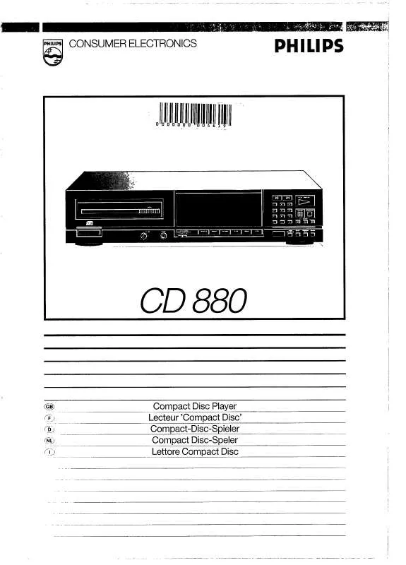 Mode d'emploi PHILIPS CD880