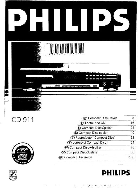 Mode d'emploi PHILIPS CD911