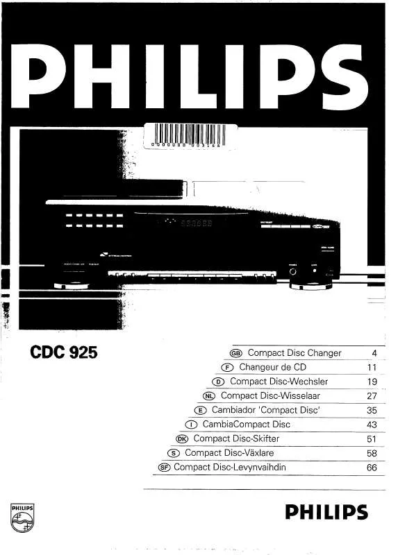 Mode d'emploi PHILIPS CDC925-20S