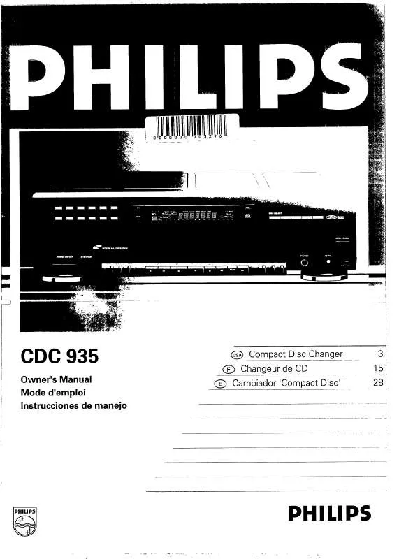 Mode d'emploi PHILIPS CDC935/20S