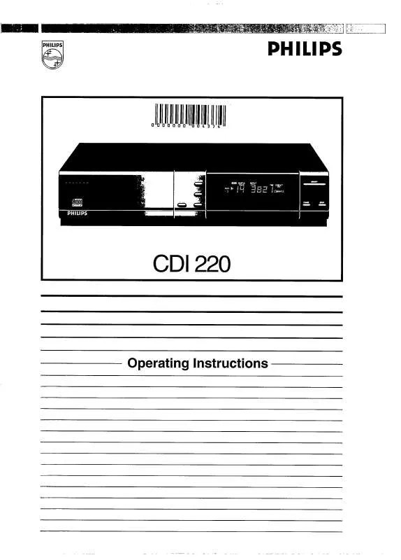 Mode d'emploi PHILIPS CDI220