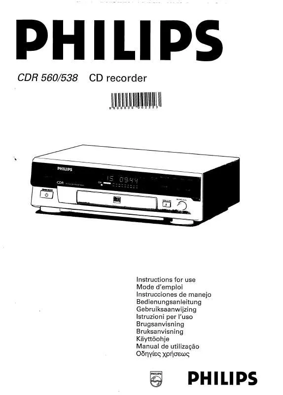 Mode d'emploi PHILIPS CDR538-11S