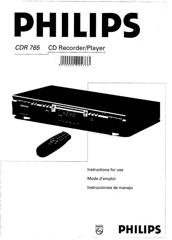 Mode d'emploi PHILIPS CDR765-11S