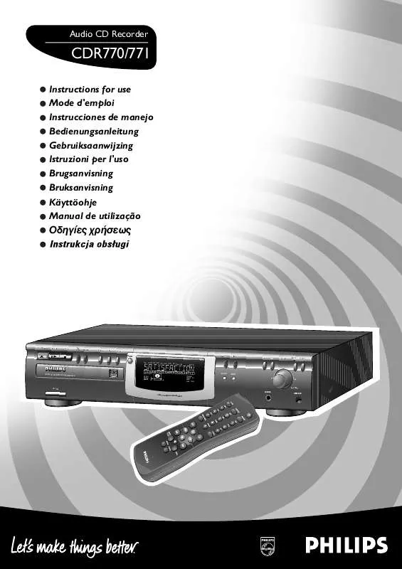 Mode d'emploi PHILIPS CDR770-T6B