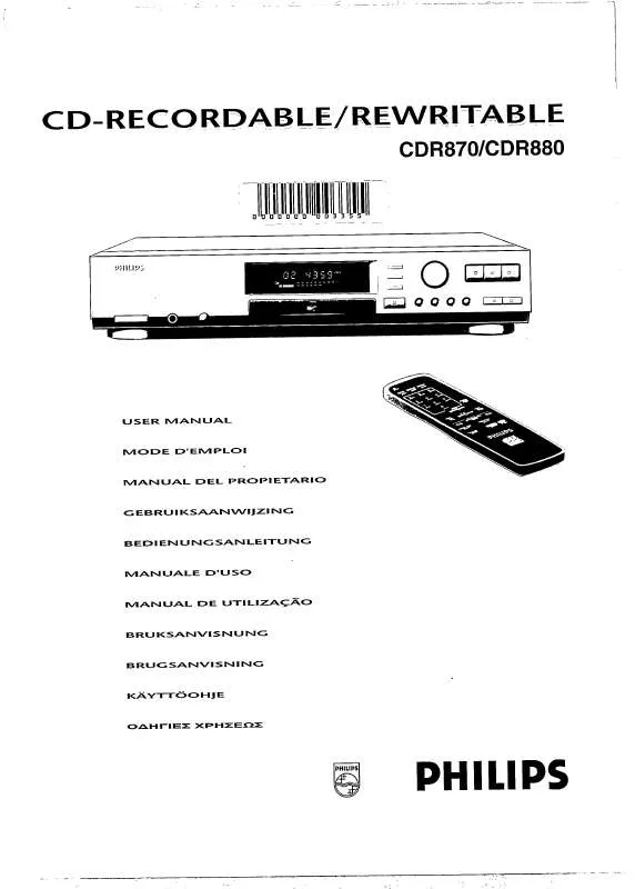 Mode d'emploi PHILIPS CDR880-11S