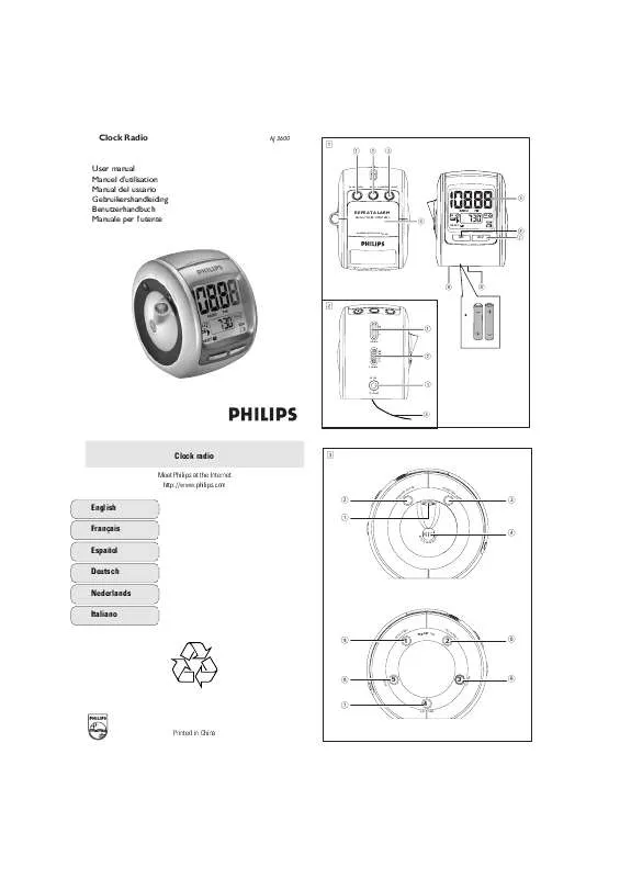 Mode d'emploi PHILIPS CLOCK RADIO AJ3600