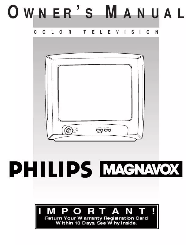 Mode d'emploi PHILIPS COLOR TV 13 INCH 13PR18C