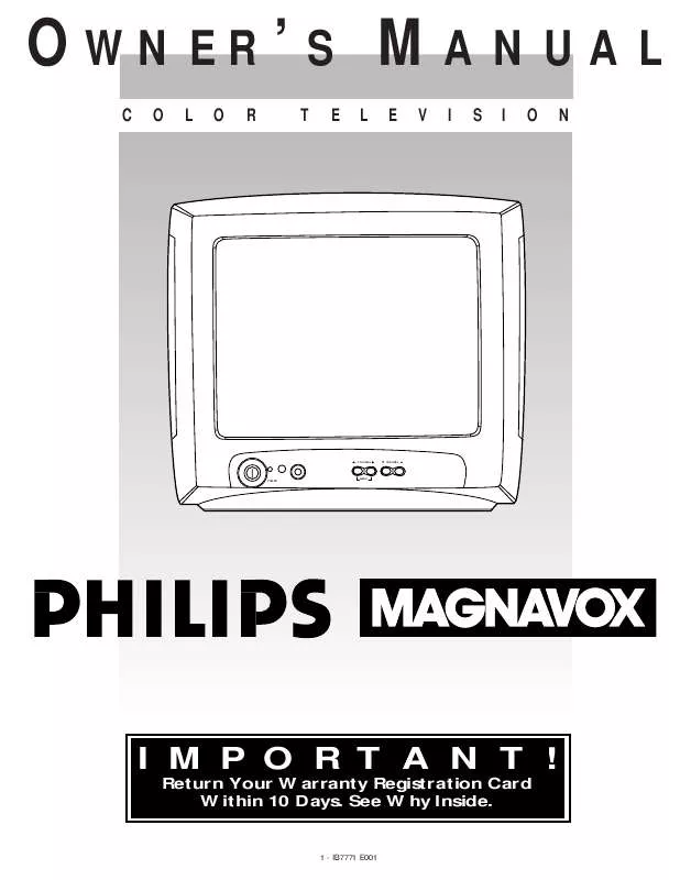 Mode d'emploi PHILIPS COLOR TV 13 INCH PORTABLE PR1389X