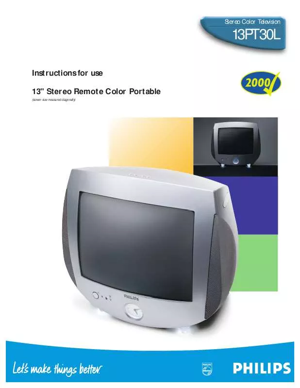 Mode d'emploi PHILIPS COLOR TV 13PT30L