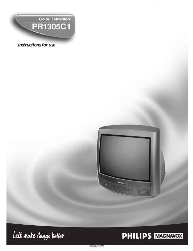 Mode d'emploi PHILIPS COLOR TV PR1305C