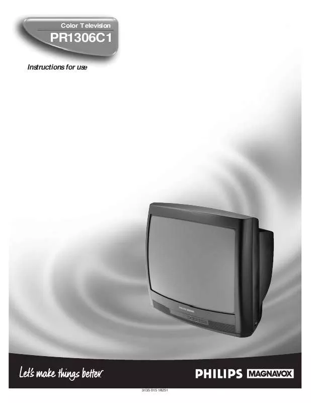 Mode d'emploi PHILIPS COLOR TV PR1306C