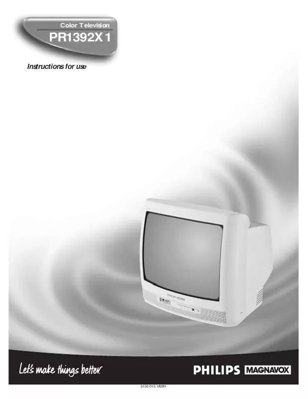 Mode d'emploi PHILIPS COLOR TV PR1392X